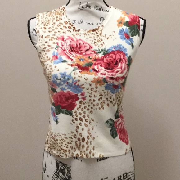 Ivory and brown animal print twin set - Picture 5 of 7